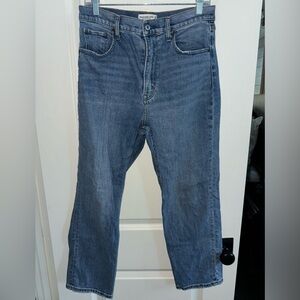 High-Rise Straight Jean- Abercrombie & Fitch